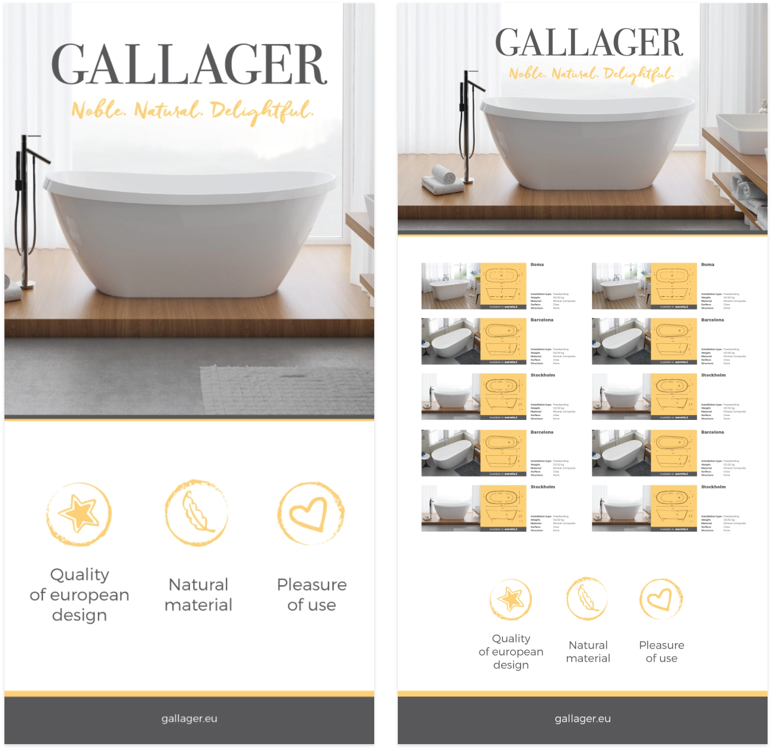 projekty graficzne dla marki Galager